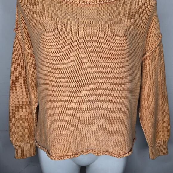 NYLAND Chunky Knit Pullover Crewneck Sweater Faded Orange - Picture 8 of 16